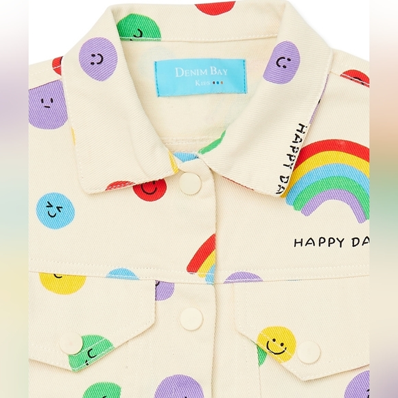 Denim Bay Toddler Girl Print Denim Jacket, Size: 4T - Picture 5 of 10